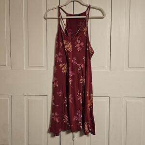 Express Burgundy Floral Dress